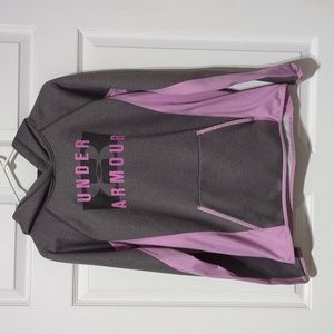 Pink and gray under armour sweatshirt